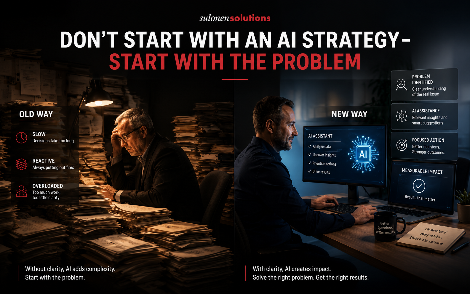 Don’t start with an AI strategy – start with the problem