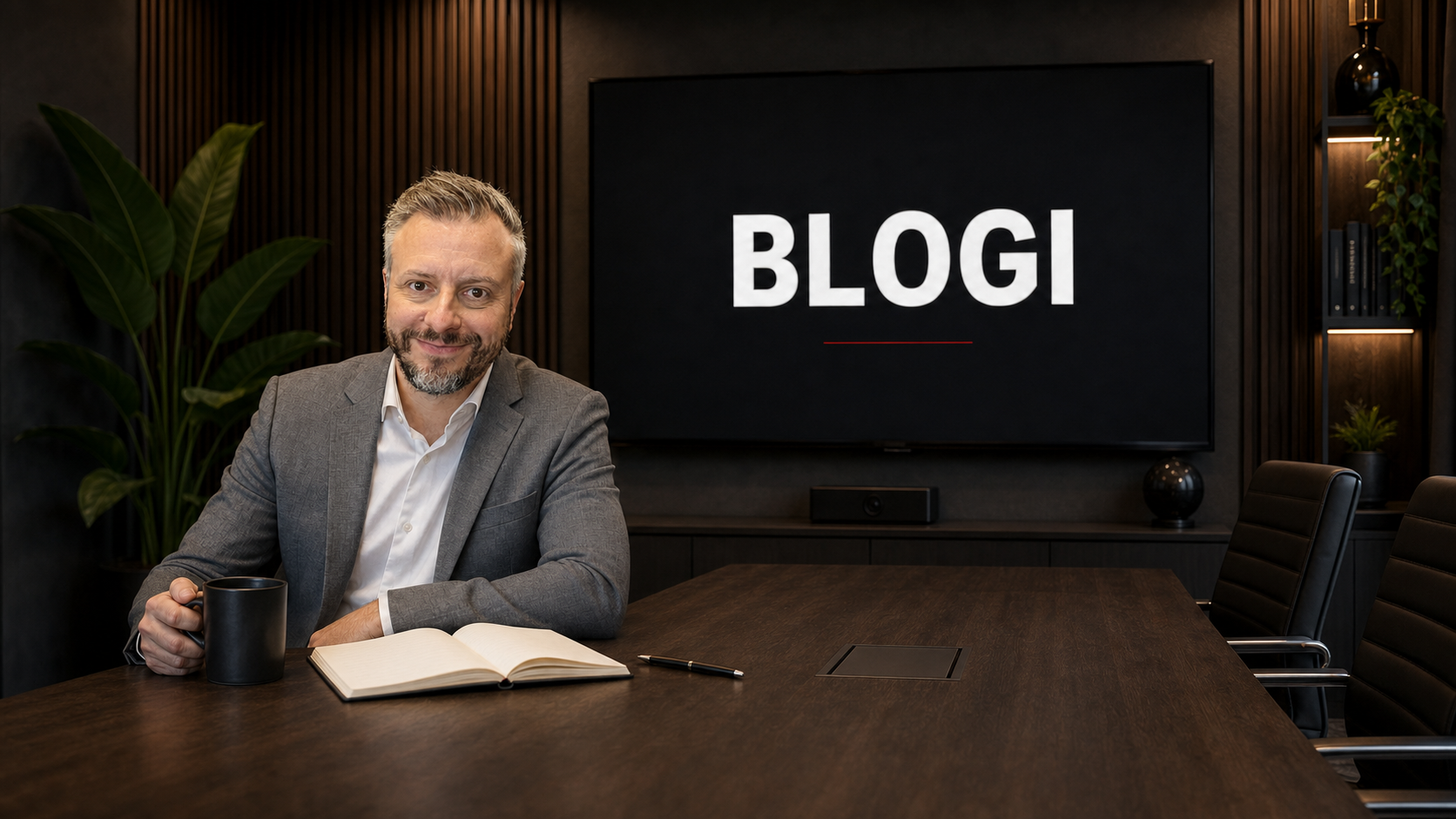 Ville Sulonen blogin neuvotteluhuoneessa