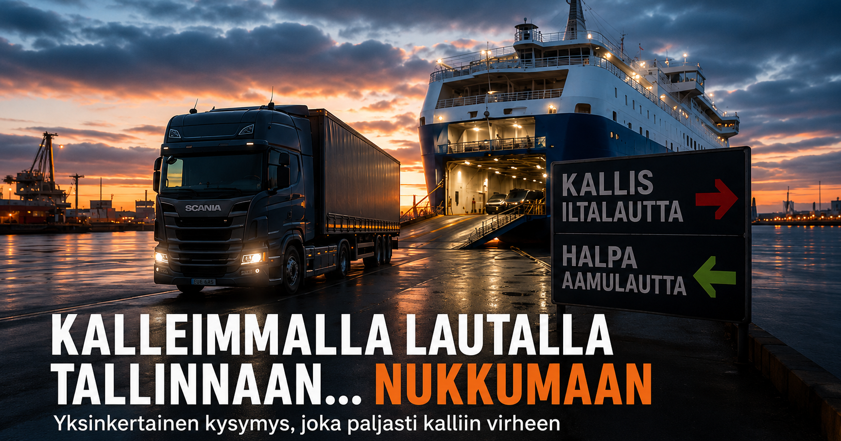 Kalleimmalla lautalla Tallinnaan nukkumaan